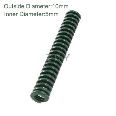 

TH 10mm OD 5mm ID 45mm 50mm 55mm 60mm 70mm Length Green Heavy Duty 65Mn Metal Spiral Stamping Compression Mould Die Spring
