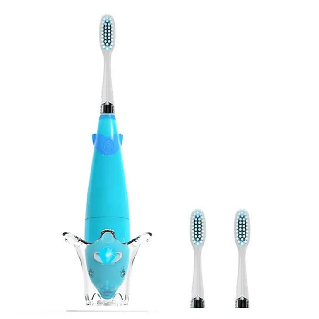 

Children Electric Toothbrush Cartoon With LED Light Music Electric Toothbrush with 2pcs Replacement Heads Smart Timer For Kids