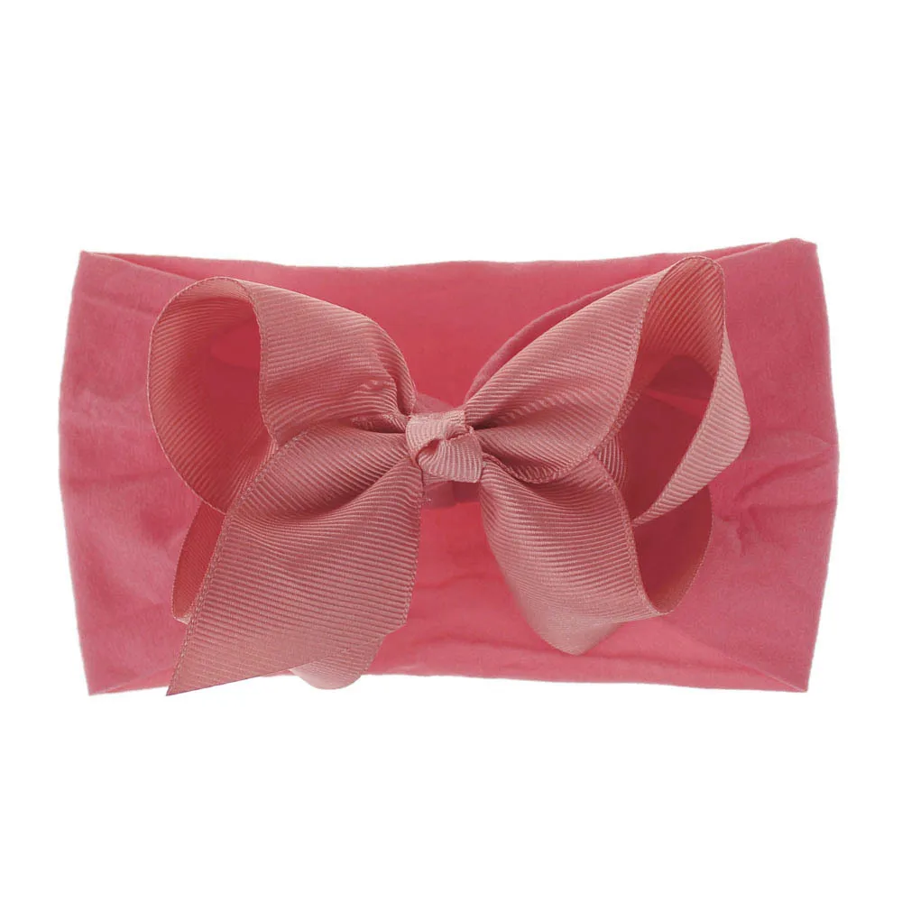 nylon bow headband coral 