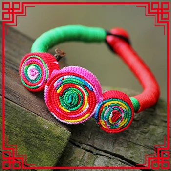 Чистый ручной работы художественный красочный тканевый выразительный экзотический браслет и браслет- этнический богемный браслет