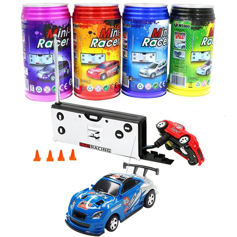 1Pcs Coke Can Mini RC Car Color Hot Sales Radio Remote Control Micro Car Racing Toy for Kids Christmas Gifts RC Models