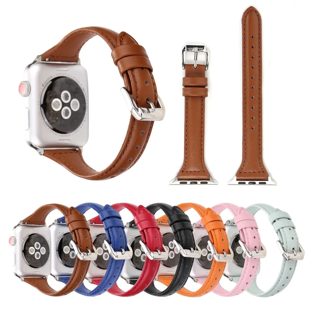 

Fashion Genuine leather band for apple watch series 4 3 2 Cow Leather strap Replacement bracelet for Apple watch 44/ 42/40/38MM