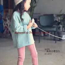 High Quality Children Thick Velvet Leggings Korean Style Baby Girl Cashmere Warm Slim Fits Pink Pants Bottoming Retail