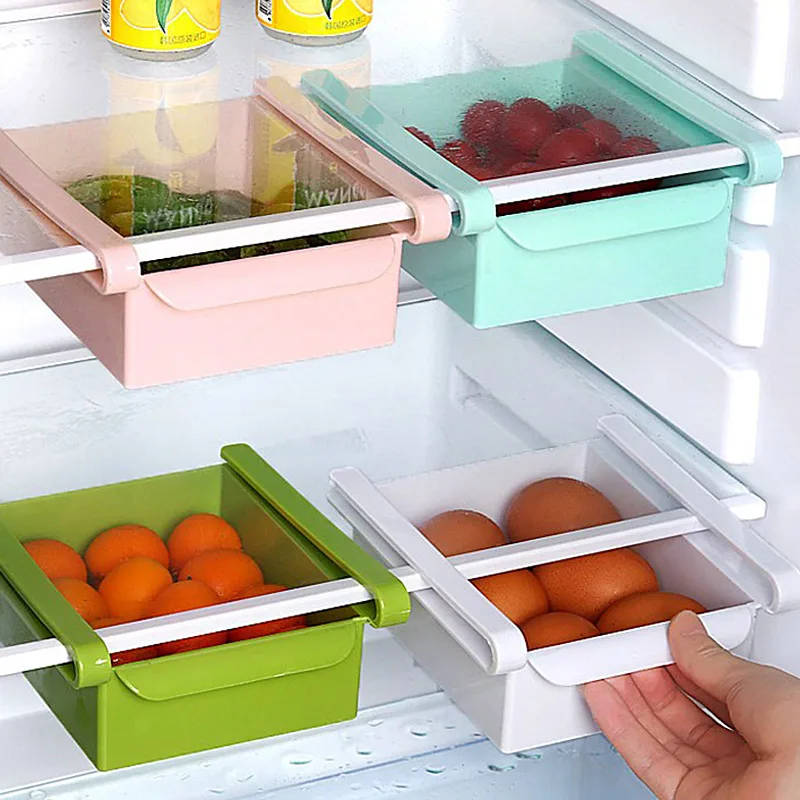 

DINIWELL Plastic Kitchen Refrigerator Fridge Mini Storage Rack Freezer Shelf Storage Holder Kitchen Organizer Mini