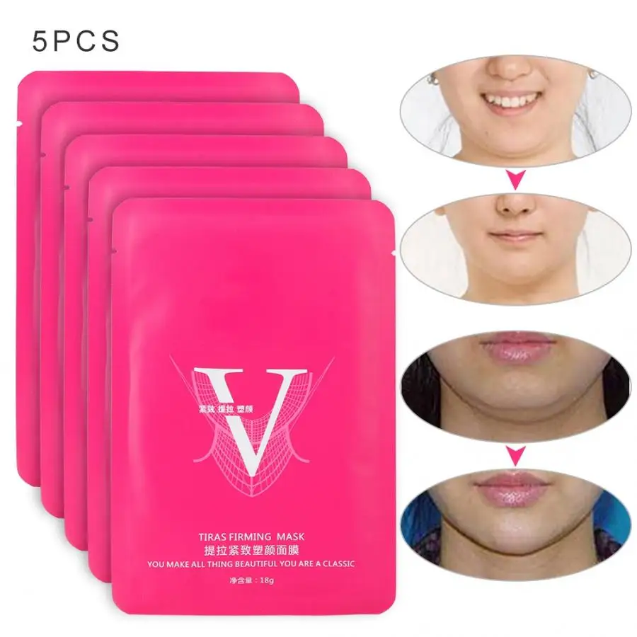 Одноразовый лифтинг, укрепление V-face Mask для похудения лица с двойными зубчиками 5 шт