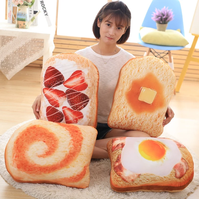 

Simulation Sandwich Bread Plush Pillow Creative Gifts Stuffed Soft Dessert Pillow Birthday Gift for People Who Like to Eat