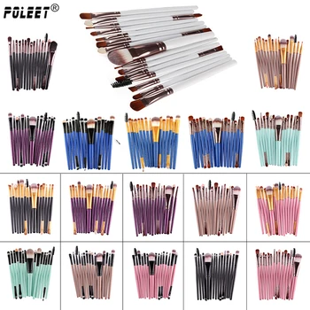 

DHL Ship 300set/Lot Wholesale Pro 15Pcs Makeup Brush Tool Set Eye Shadow Foundation Eyebrow Eyeliner Eyelash Lip Brush Cosmetic