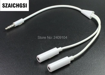 

SZAICHGSI 1 input 2 Output Audio Extension Splitter Cable 3.5mm Aux Jack Cord For Smartphone Iphone Mp3 Mp4 Laptop 1000pcs