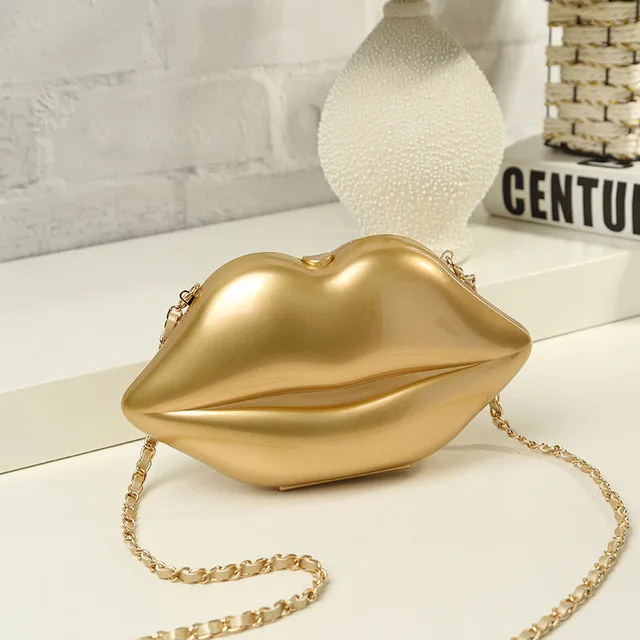 Online New Y Red Lips Clutch Bag Acrylic Women Evening Bags New Y Red Lips Clutch Bag Acrylic Women Evening Bags Small Purse Handbags Bride Bridesmaid Wedding Party