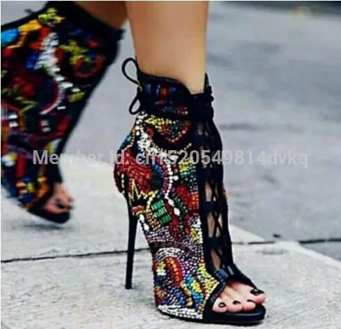 Fashion Crystal Covered Comic Open Toe 
