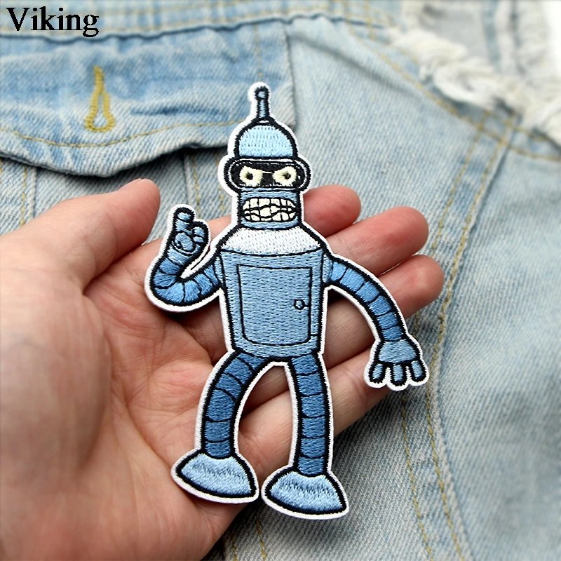 Futurama Мультяшные вышитые нашивки, железные нашивки, забавные Аппликации, нашивки, наклейки для одежды, Diy, аксессуары для женщин и мужчин, G0044