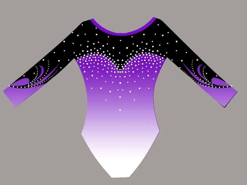 Wholesale Little Girl gymnastics Leotards Long Sleeve Gymnastic Leotard Dance Wear rhinestone