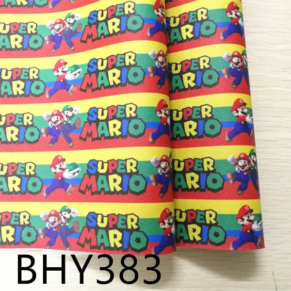 

Free shipping 7.6*12inch cartoon print synthetic leather fabric for DIY accessories BHY383