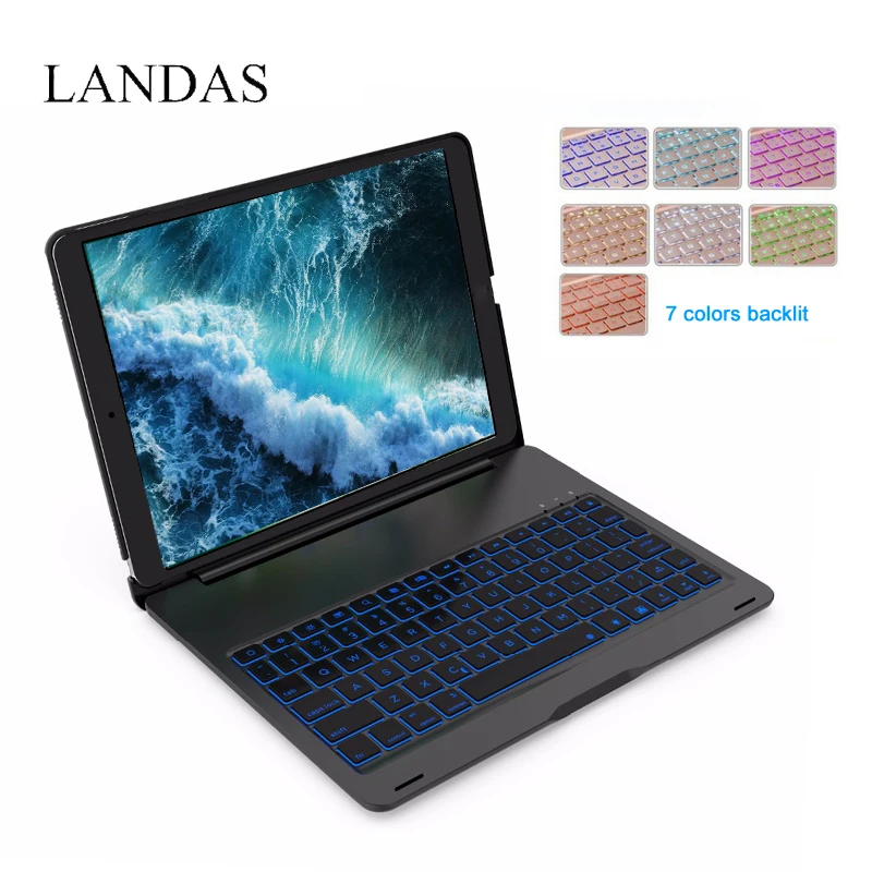 Landas Case With Keyboard For iPad Pro 10.5 Smart Keyboard Cover Aluminum alloy Bluetooth Backlit Keyboards Wireless For iPad PC цена Landas Case With Keyboard For iPad Pro 10.5 Smart Keyboard Cover Aluminum alloy Bluetooth Backlit Keyboards Wireless For iPad PC цены онлайн
