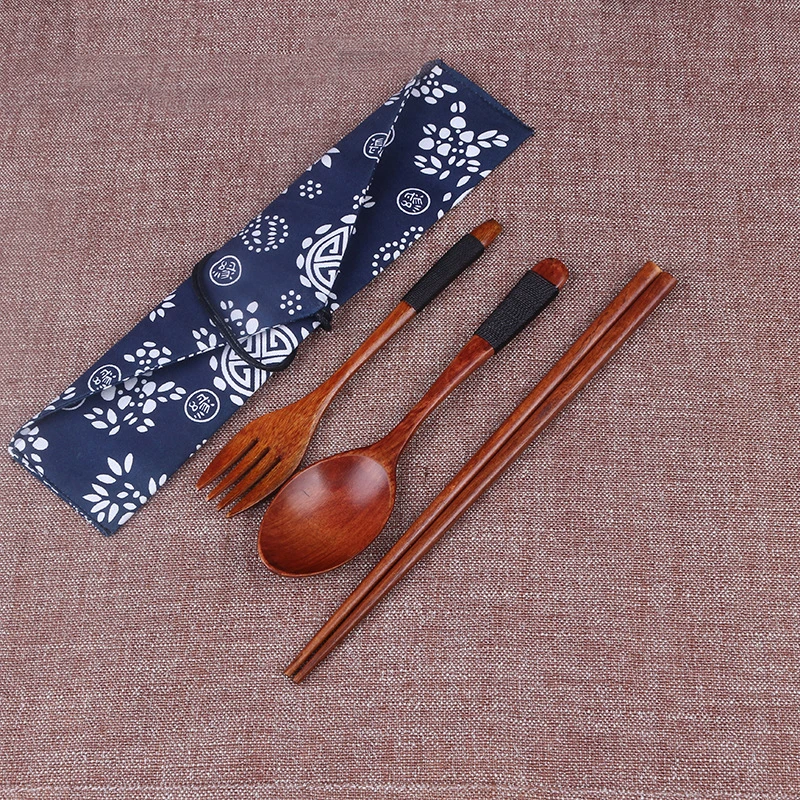 Creative Chinese Korean Wooden Chopsticks Spoon Cutlery Tableware Storage Bag Creative Chinese Korean Wooden Chopsticks Spoon Cutlery Tableware Storage Bag
