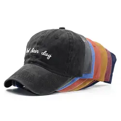 Открытый Спорт Бег кепки Ретро стиль промывают деним Strapback шляпа головные уборы Спортивная одежда для улицы с регулируемой задней