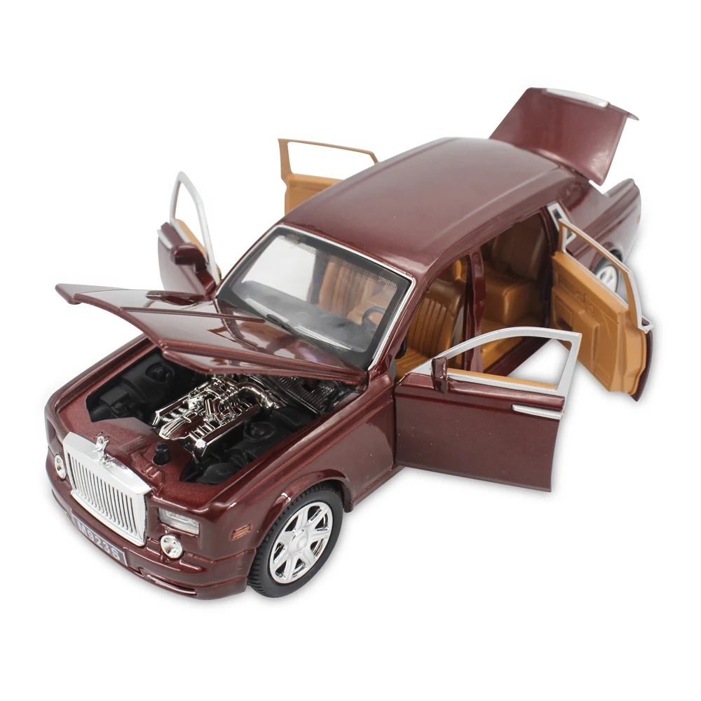 Goedkoop KIDAMI Rolls Royce 124 Schaal Diecast Voertuig Model Speelgoed Pull Back Sound Light Gift Collection voor Kinderen Volwassen