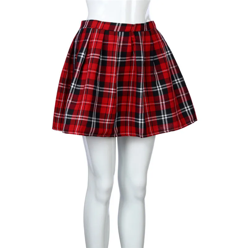 New Fashion 2018 Summer style skirts womens casual Scotland Plaid Checks School Uniform Pleated Skirt Cotton Femme Saia Y05#N (9)