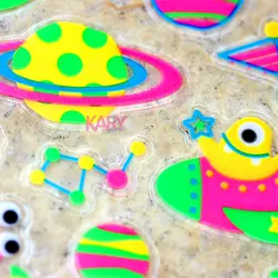 Чужой ET дирижабль ракеты Вселенная Космос планета Скрапбукинг ПВХ Пластик флуоресцентный Фольга наклейки Симпатичные Emoji игрушки
