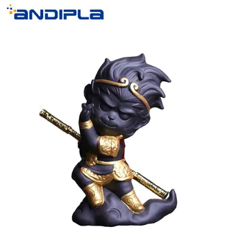 

Boutique Purple Clay Monkey Tea Pet Yixing Handmade Lovely Lucky Mini Monkey King Figurine Qitian Dasheng Home Desktop Ornaments