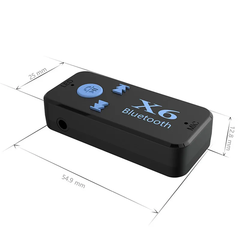 Wireless Bluetooth X6 Mini 4.1 Aux Audio Receiver Adapter 3.5mm Car Mp3 Music Receiver Support TF Card USB Cable Charging 30NT08 (4)