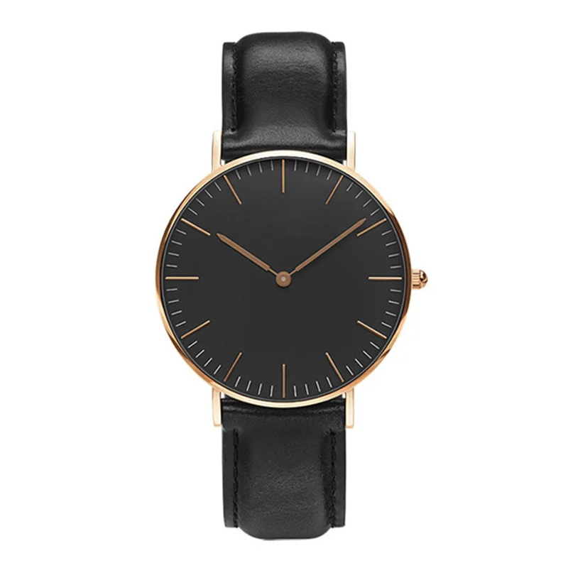 Топ бренд супер крутые полностью черные мужские часы мужские повседневные Бизнес Кварцевые часы Montre Homme Relogio Masculino Relojes Hombre - Цвет: black leather rose