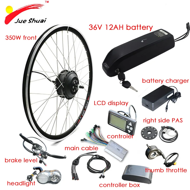 Фара для электровелосипеда в комплекте 36V 12ah-15ah редукторный мотор для центрального движения колеса хайлон Батарея ЖК-дисплей Панель 250 Вт-500 Вт Электрический велосипед Conversion kit Байк, способный преодолевать Броды electrico - Цвет: 36V12AH 350W LCD