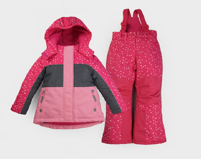 2017 Girls Clothing Sets for child Outdoor Ski Suit Waterproof cotton Spring and Winter new Children's Down Warm and Thick YD172