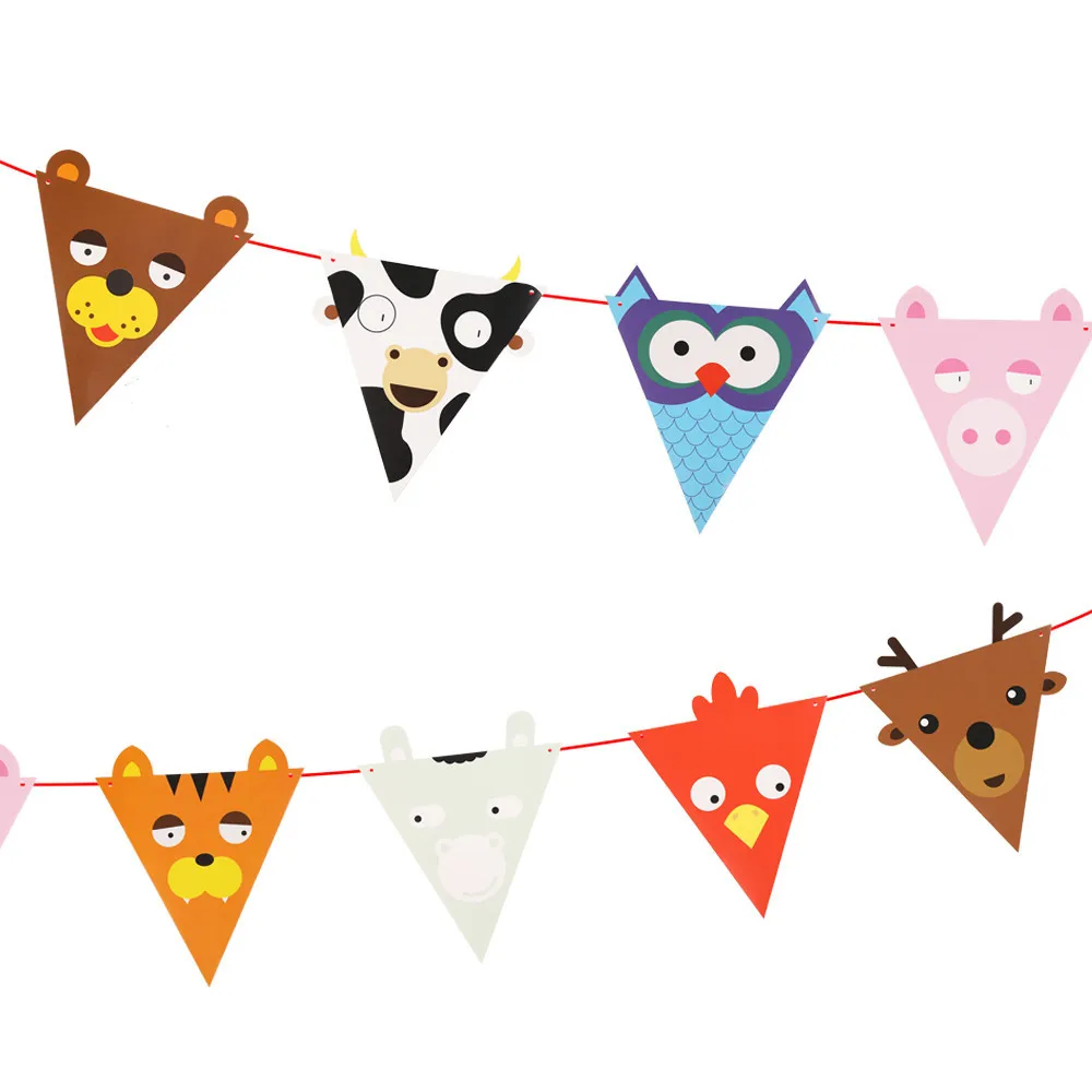 3M Princess Castle Banner Cute Animal Flags Baby Shower Birthday Party Decoration School Home Decor Party Supplies