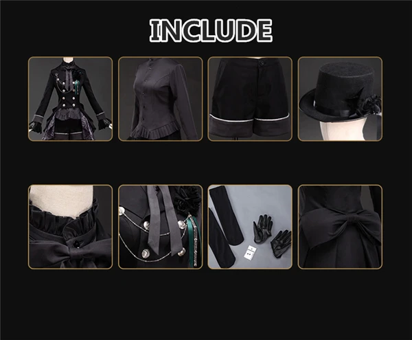 Аниме Черный дворецкий Ciel костюмы для косплея журнал великолепная черная форма пальто шапки