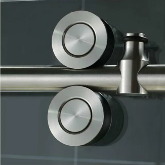 5FT Brushed stainless steel Sliding barn shower door twin roller