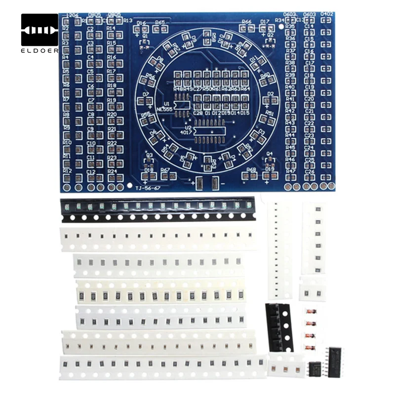 

1PC 3~12V New Both Sides SMT SMD Electronic Component Welding Practice Board PCB Soldering DIY Kit Skill Training Mini Version