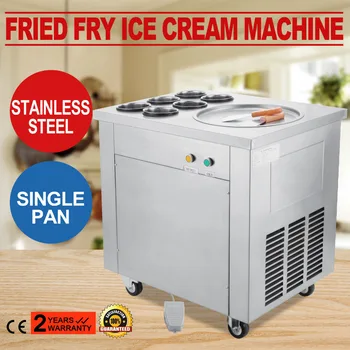 

Single Pan Fried Ice Cream Machine Defrost Fry Roll Making 304 Stainless Steel