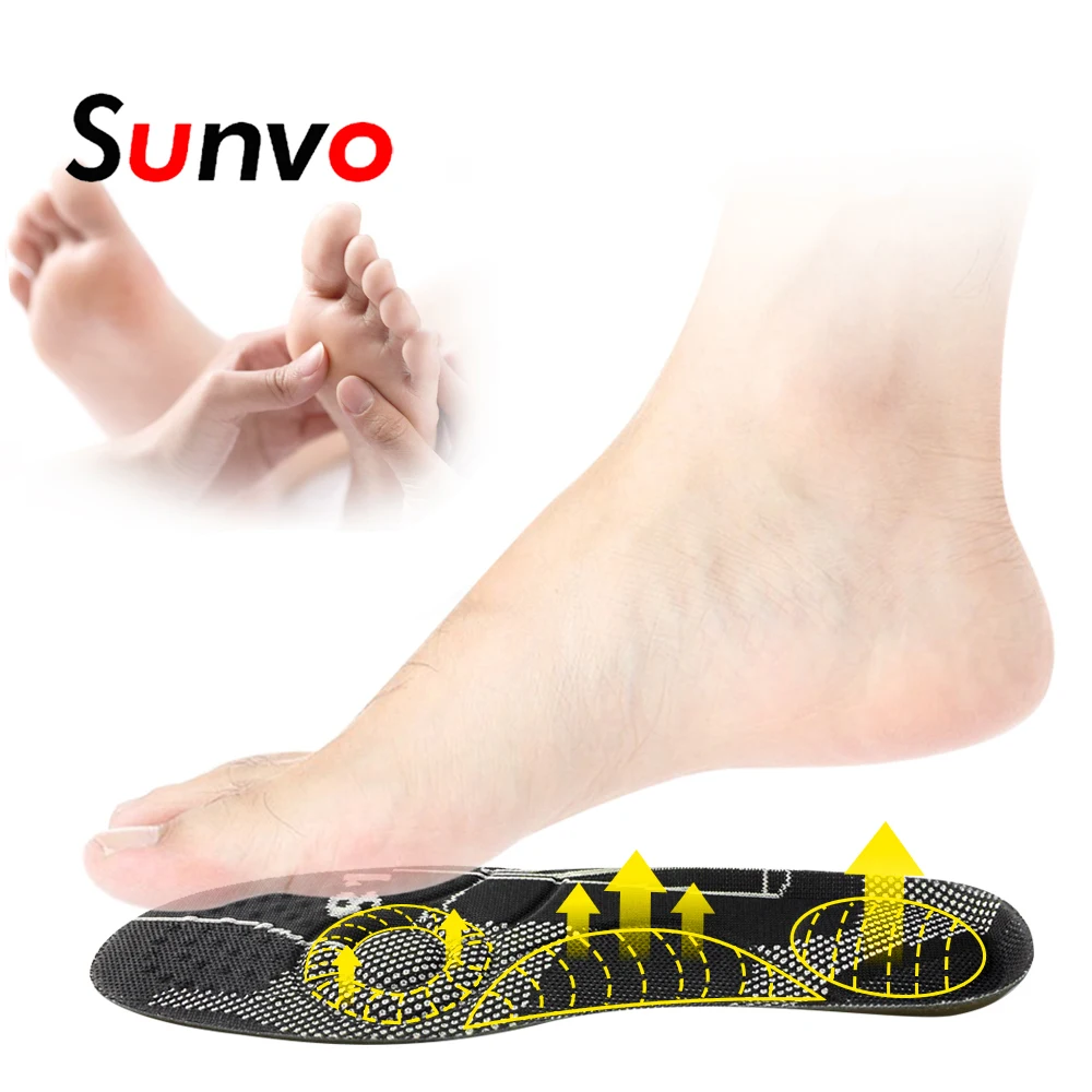 

Sunvo Sport Insoles Stimulate Blood Circulation Massage Foot Shock Absorption Cushion Plantar Fasciitis Pain Relief Shoes Pads