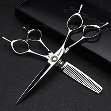Professional Silver Salon Hairdressing scissors for barbershop 6.0 440c Sharp hair cutting shear thinning scissors barbearia kit Professional Silver Salon Hairdressing scissors for barbershop 6.0 440c Sharp hair cutting shear thinning scissors barbearia kit