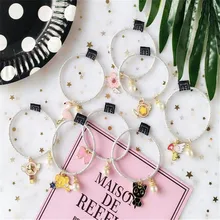 Милые аниме Сейлор Мун мультфильм веревка для волос мода милый серебряный ободок для волос с жемчугом A872