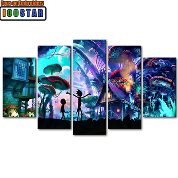 

5d Diy Diamond Painting Cartoon rick and morty Cross Stitch Modern portrait Diamond Embroidery Rhinestone Mosaic Needlework