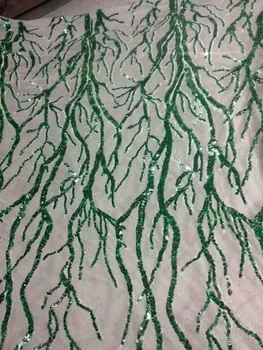 

5yard/lot L-1124 New arrival embroidered tulle Fabric with sequins Fashion Embroidered lace fabric