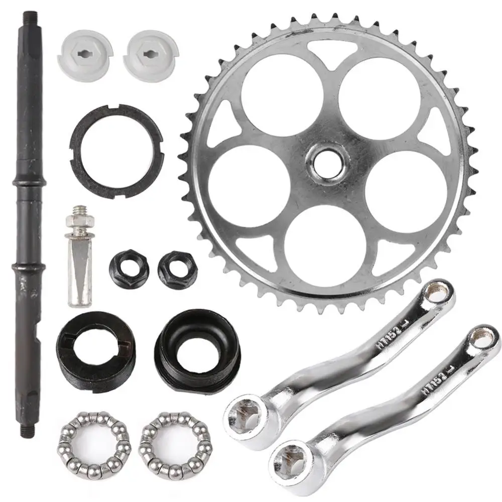 

Wide Pedal Crank Assembly kit Fit For 66cc/80cc 32T For Gas Motorized Bike Square Taper Interface Solid Carbon Steel Chainring