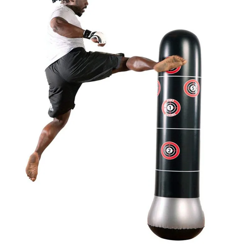 160cm Boxing Punching Bag Inflatable Free Stand Tumbler Muay Thai
