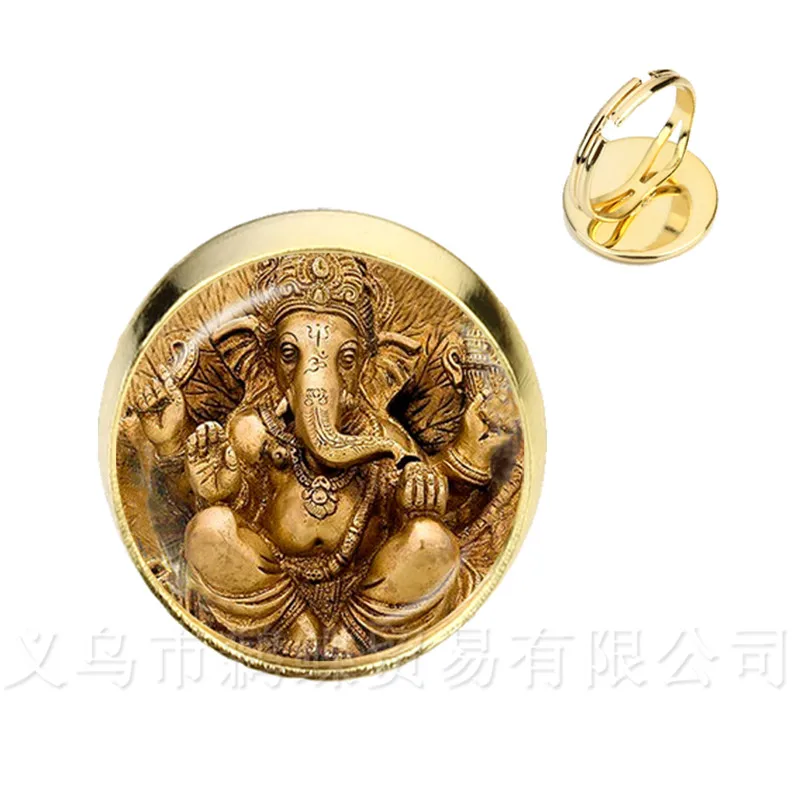 Ganesh Visage Ganesha Grand Tenture Murale 9'' Argent Éléphant God
