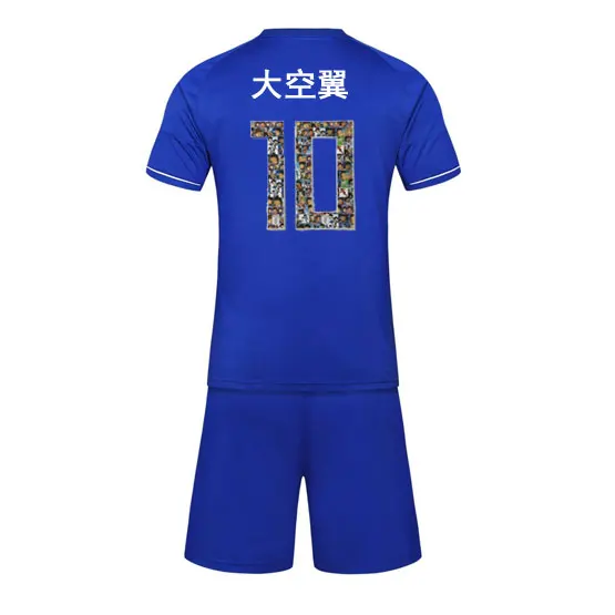 Капитан Цубаса одежда для футбола наборы JFA Tsubasa Ozora синий мультфильм печать футбол Джерси костюм для детей и взрослых - Цвет: Chinese