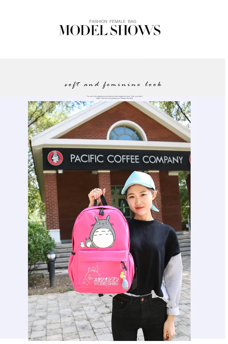 Прекрасный Тоторо Покемон Холст Рюкзаки студенческая школьная сумка мультфильм печати рюкзак дорожная сумка для ноутбука большой прочный рюкзак