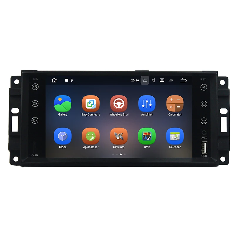 Best Lenvio 2GB RAM Android 7.1 CAR Radio GPS Navigation For Dodge Jeep Commander Compass Grand Cherokee Wrangler Chrysler 300C 1