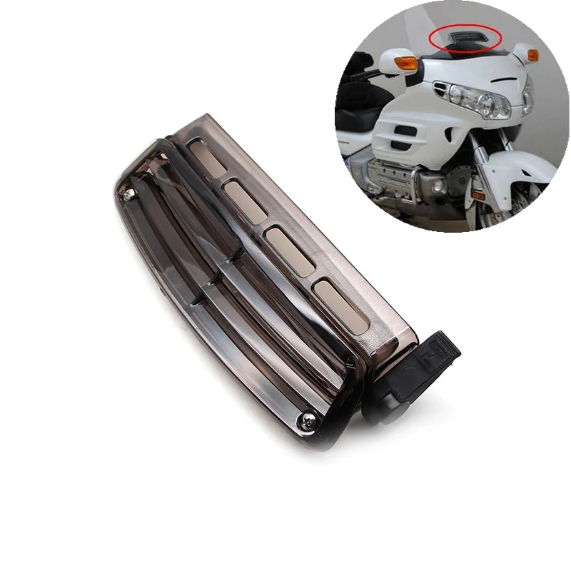 Motorcycle Smoked Windshield Air Vent Assembly for Honda Goldwing