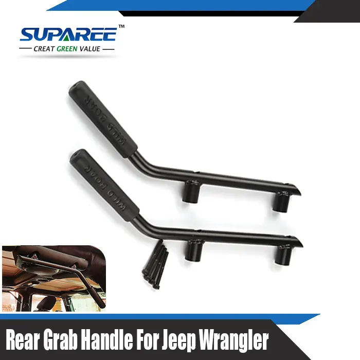 

Black Solid Steel Rear Grab Handles Interior Side Grab Handle Bar for Jeep Wrangler Jk Rubicon Sahara Sport 2/4 Door 2007-2015 2