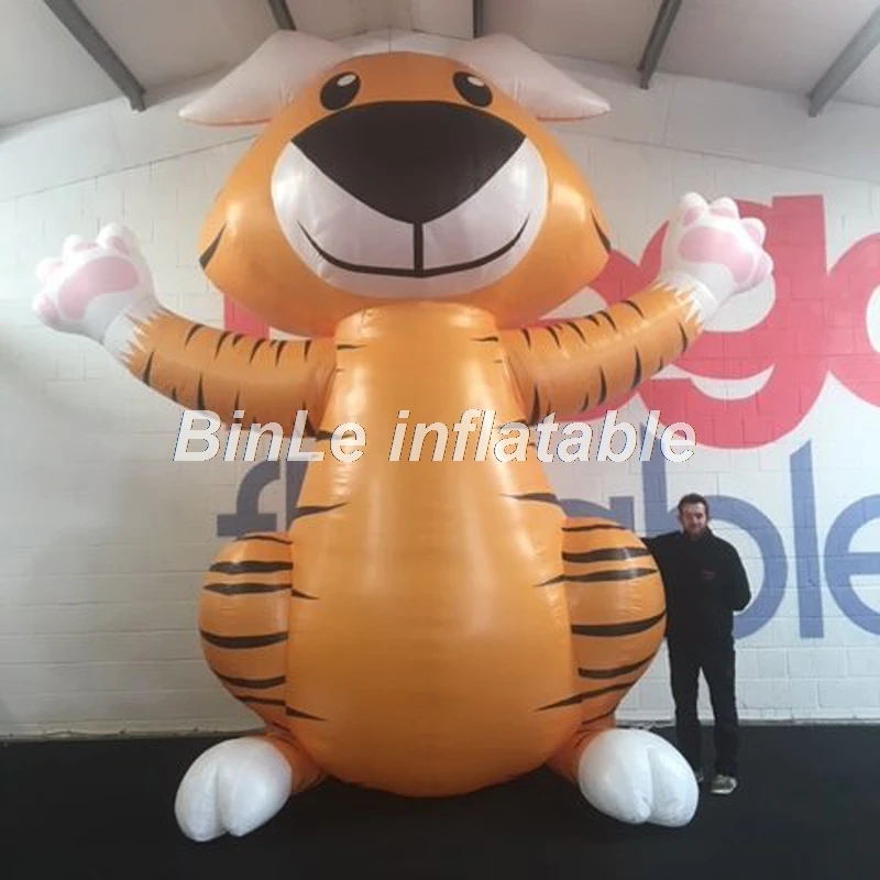 High quality cute airblown giant inflatable tiger cartoon replica animal toys for activity decoration High quality cute airblown giant inflatable tiger cartoon replica animal toys for activity decoration