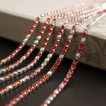 

Clear Crystal intensive Glass rhinestone DIY silver Density Trim Strass colour mixture Crystal Chains accessories