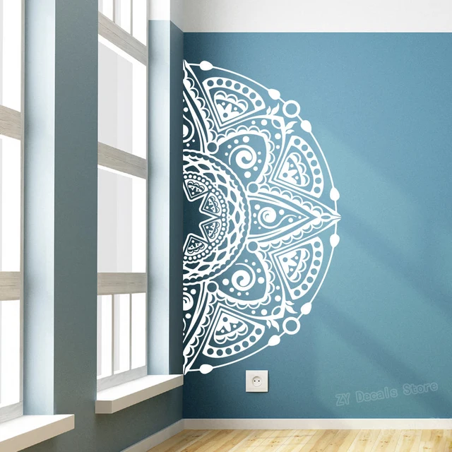 Best Price Classic Mandala half Decal OM Wall Sticker Home Decor Bedroom Yoga decal Boho mandala Flower Stickers for Kitchen Room S750 Best Price Classic Mandala half Decal OM Wall Sticker Home Decor Bedroom Yoga decal Boho mandala Flower Stickers for Kitchen Room S750