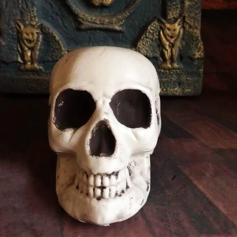 plastic skeleton head halloween decor prop human skull decoration bones statue horror tamper toys bar ghost - Halloween Skeleton Head plastic skeleton head halloween decor prop human skull decoration bones statue horror tamper toys bar ghost - Halloween Skeleton Head